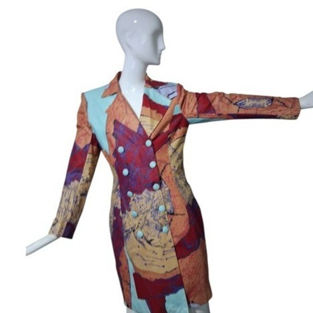 Art to Wear Dopamine Artsy Women's size Medium Career Abstract Blazer‎ Jacket